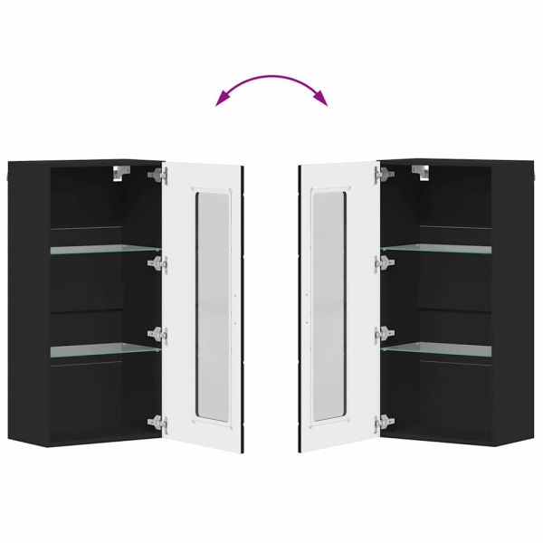 Дървен шкаф Черно 50 x 29 x 100 см Инженерно дърво