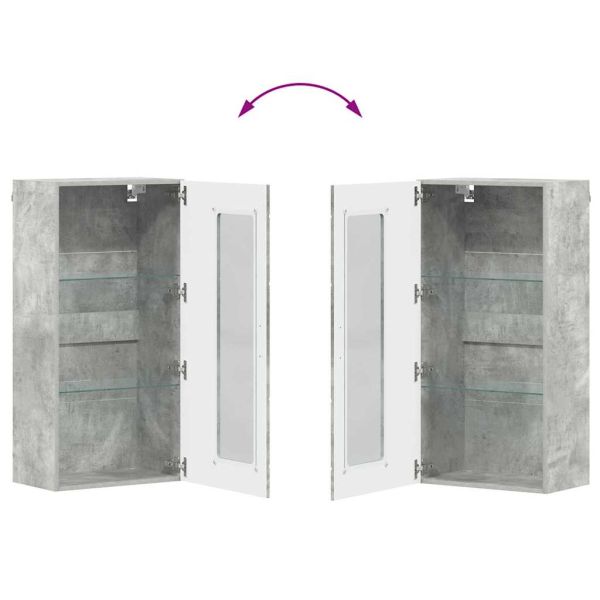 Дървен шкаф Циментено сиво 50 x 29 x 100 см Инженерно дърво