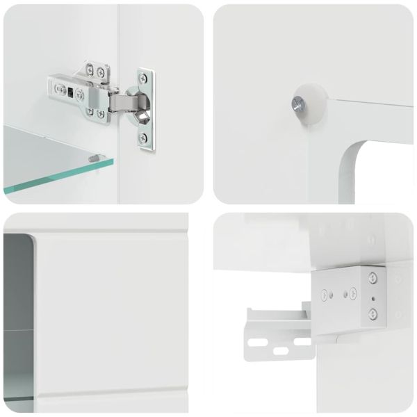 Дървен шкаф Лъскаво бяло 50 x 29 x 100 см Инженерно дърво