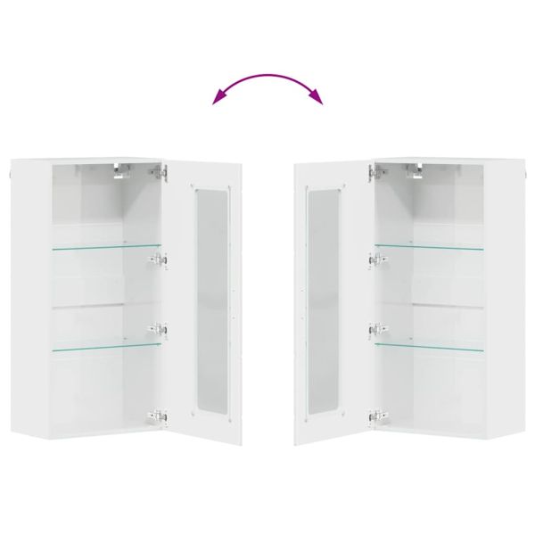 Дървен шкаф Лъскаво бяло 50 x 29 x 100 см Инженерно дърво