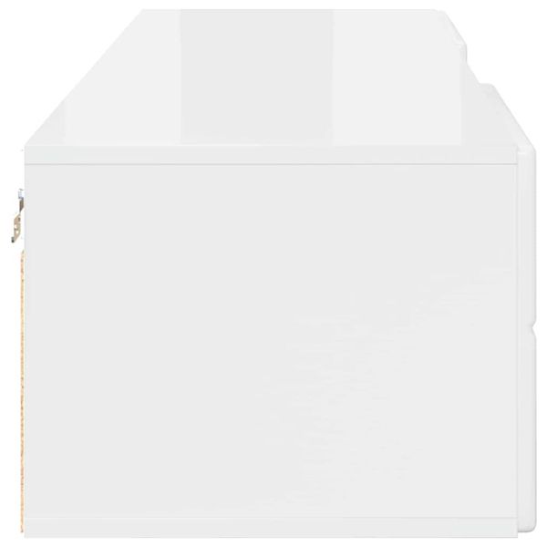 Дървен шкаф Лъскаво бяло 150 x 39 x 30 см Инженерно дърво