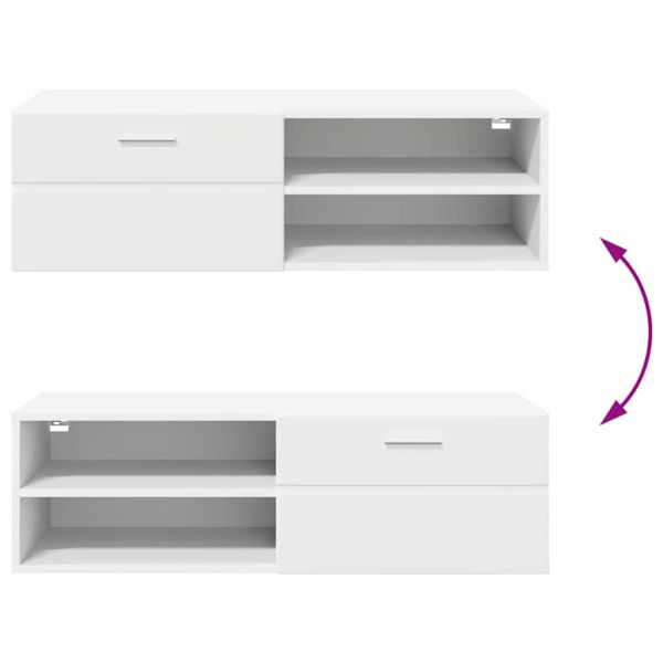 Дървен шкаф с чекмедже Бяло 100,5 x 39 x 30 см Инженерно дърво