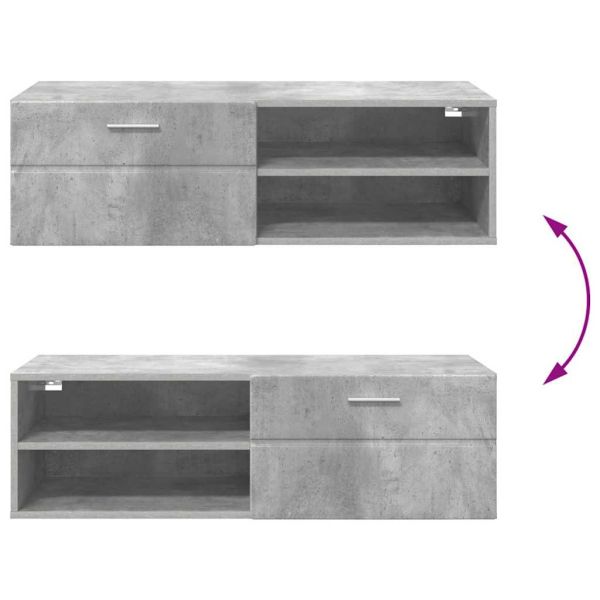 Дървен шкаф Циментено сиво 100,5 x 39 x 30 см Инженерно дърво