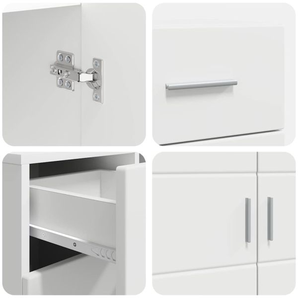 Дървен шкаф с чекмедже Бяло 88,5 x 30,5 x 73 см Инженерно дърво