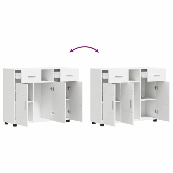 Дървен шкаф с чекмедже Бяло 88,5 x 30,5 x 73 см Инженерно дърво