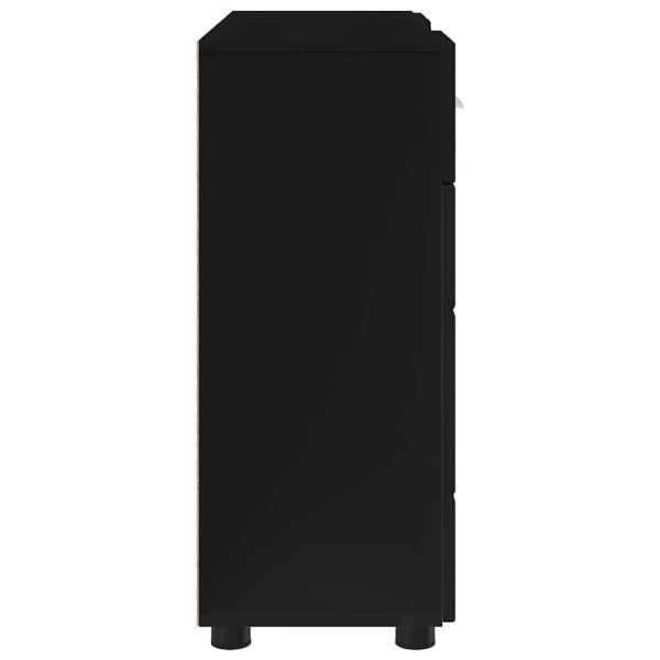 Дървен шкаф Черно 88,5 x 30,5 x 73 см Инженерно дърво