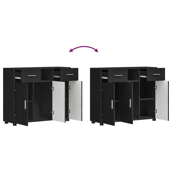 Дървен шкаф Черно 88,5 x 30,5 x 73 см Инженерно дърво