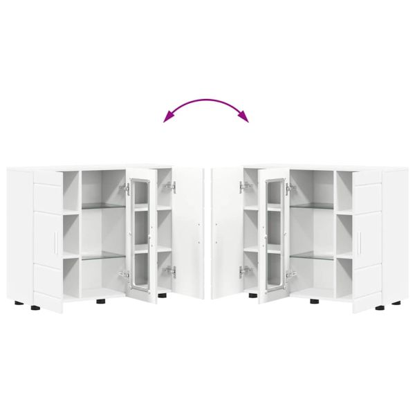 Дървен шкаф Бяло 88,5 x 30,5 x 73 см Инженерно дърво