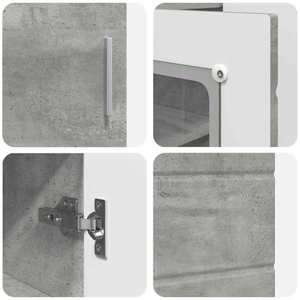 Дървен шкаф Циментено сиво 88,5 x 30,5 x 73 см Инженерно дърво