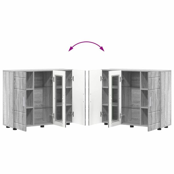 Дървен шкаф Сив Сонома 88,5 x 30,5 x 73 см Инженерно дърво