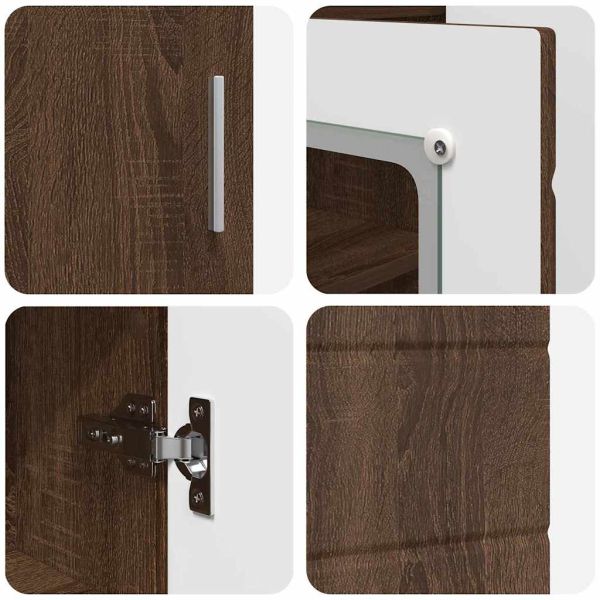 Дървен шкаф Кафяв дъб 88,5 x 30,5 x 73 см Инженерно дърво