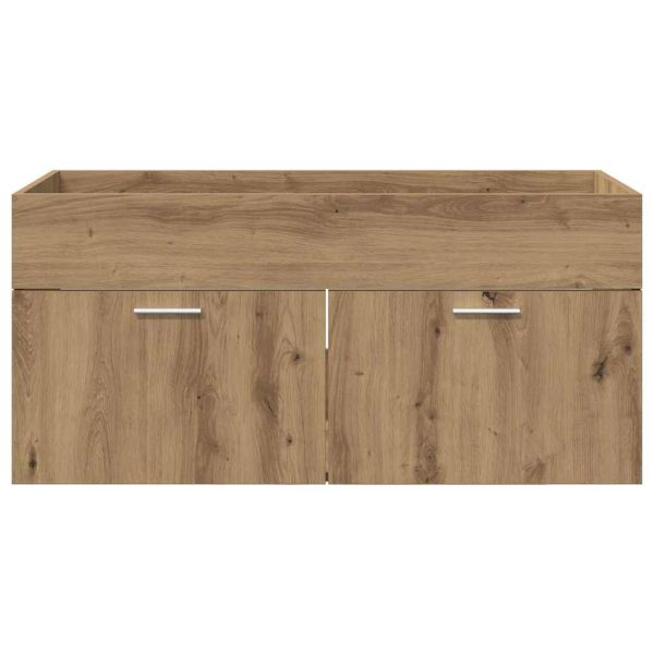 Шкаф за мивка със съхранение с врата Дъб Инженерно дърво