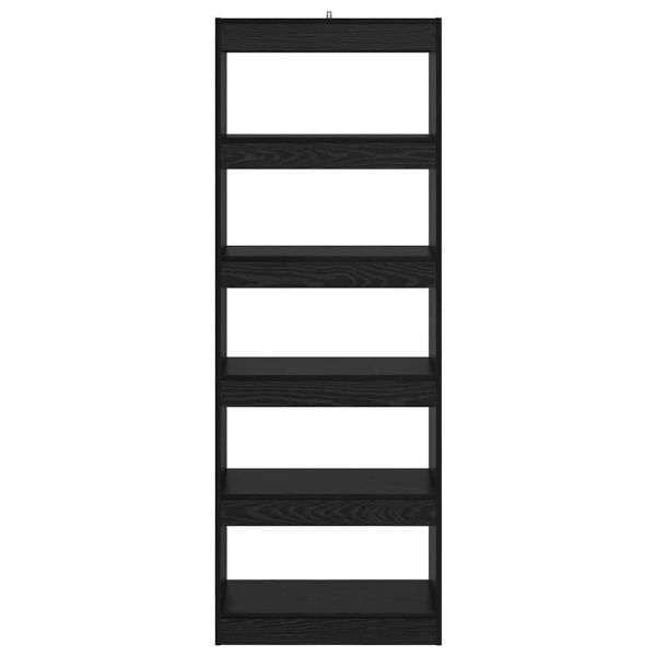 Шкаф за книги Черен дъб 60 x 30 x 166 см Инженерно дърво