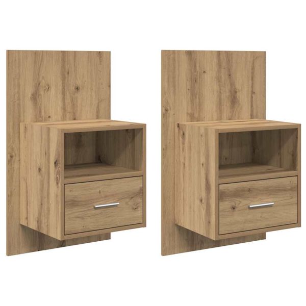 Нощен шкаф 2 pcs Дъб 50 x 32.5 x 80 см Инженерно дърво