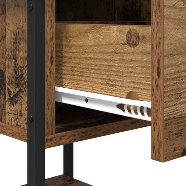 Шкаф за легло 2 pcs Старо дърво 40 x 39 x 40см Инженерно дърво