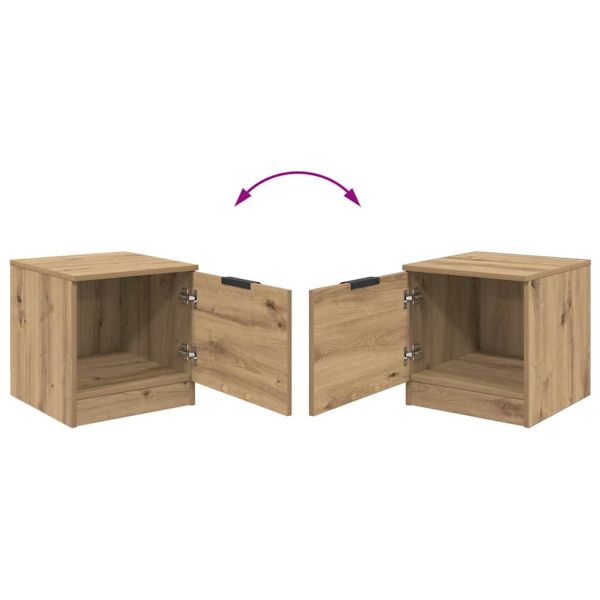 Шкаф за легло 2 pcs Дъб 40 x 39 x 40см Инженерно дърво