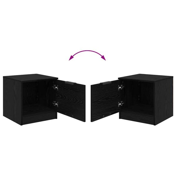 Шкаф за легло 2 pcs Черния дъб 40 x 39 x 40см Инженерно дърво