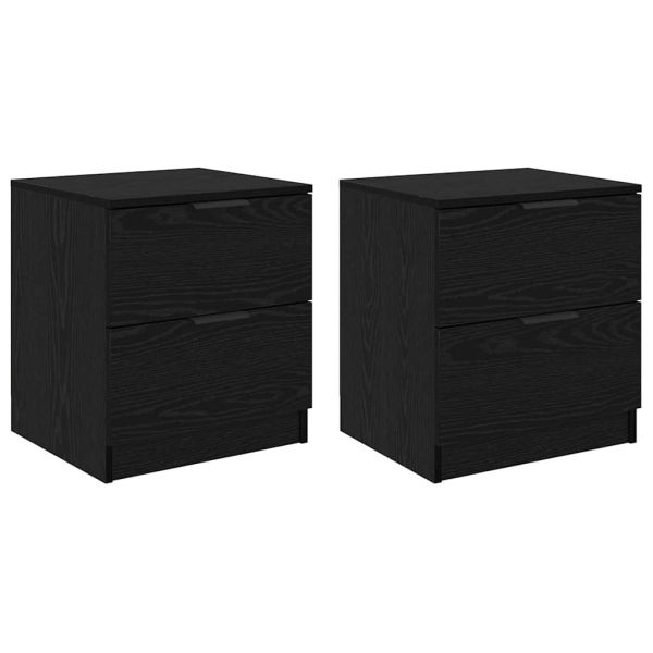 Нощен шкаф 2 pcs Черния дъб 45 x 39 x 50 см Инженерно дърво