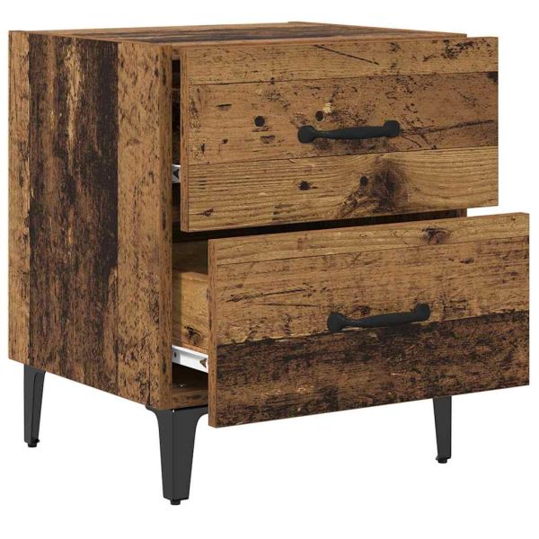 Шкаф за легло с чекмедже 2 pcs Старо дърво 40 x 35 x 47,5 см