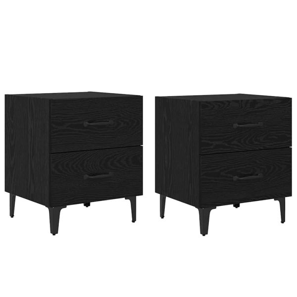 Шкаф за легло с чекмедже 2 pcs Черния дъб 40 x 35 x 47,5 см