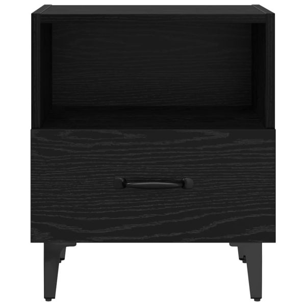 Нощен шкаф 2 pcs Черен дъб 40 x 35 x 47.5 см Инженерно дърво