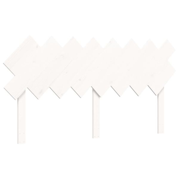 Легло за възрастни с табла, бяло, 160x200 см, масивно дърво