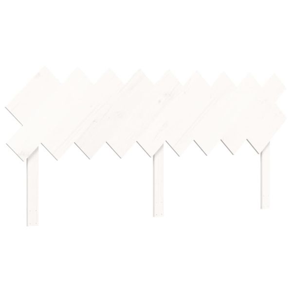 Легло за възрастни с табла, бяло, Super King Size, дърво масив