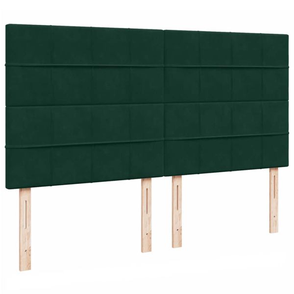 Османска легло с матраци, тъмнозелено, 200x200 см, кадифе