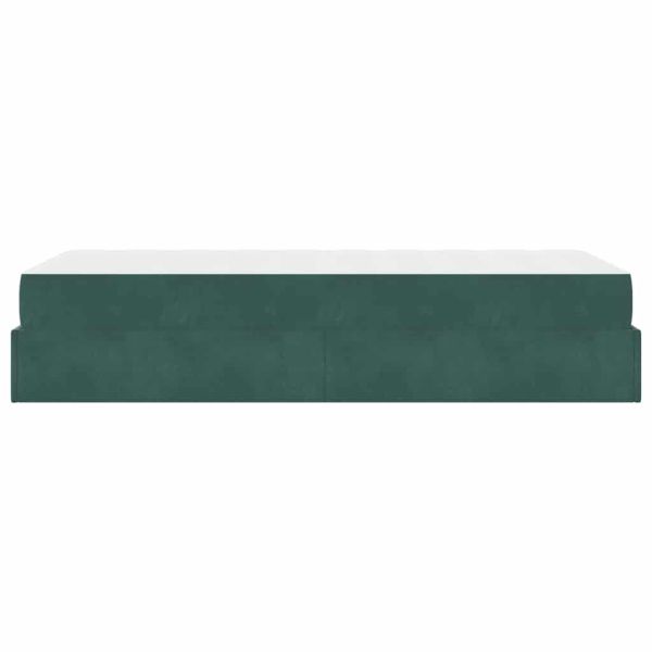 Рамка за легло с матрак с матрак 2 pcs Зелен Кадифе