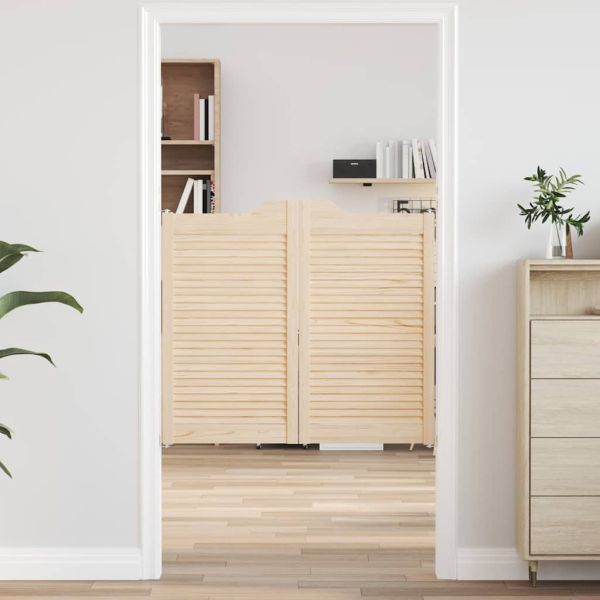 Люлеещи се врати Louvred Design 1-Pair масивна дървесина бор
