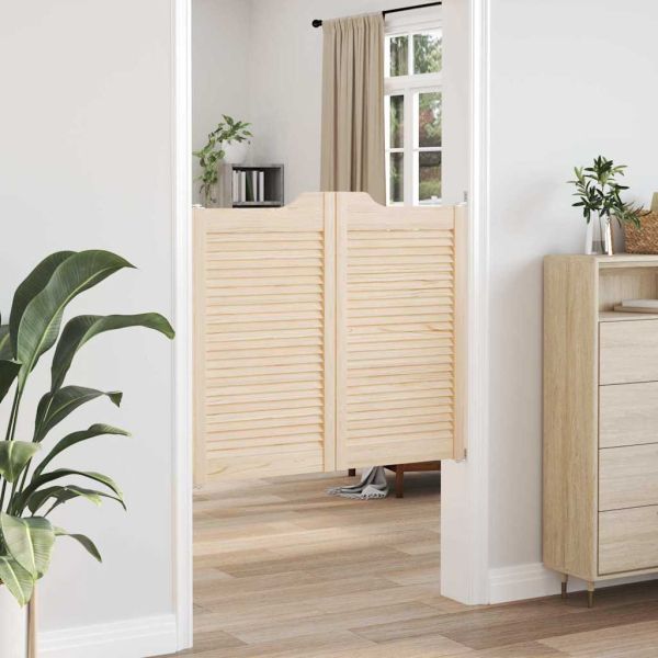 Люлеещи се врати Louvred Design 1-Pair масивна дървесина бор
