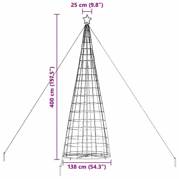 LED Коледна Елха с 800 LED светодиода Синьо 400 cm Желязо