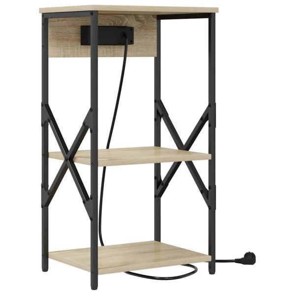 Нощен шкаф 2 pcs Сонома дъб 41 x 31 x 76 см Инженерно дърво