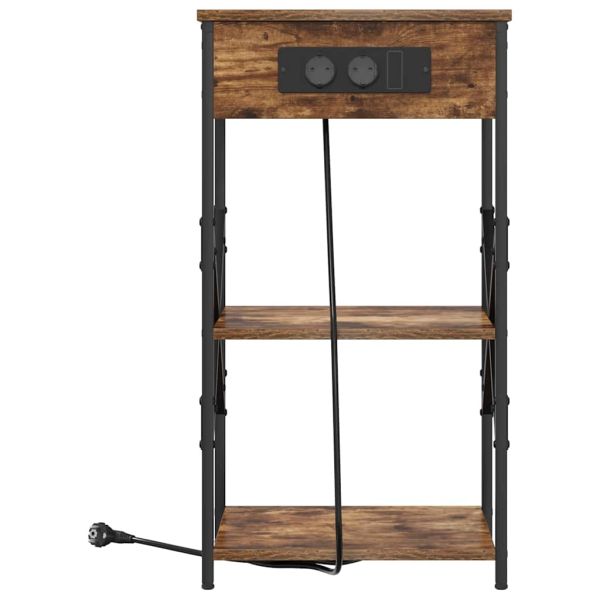 Нощен шкаф 2 pcs Димян дъб 41 x 31 x 76 см Инженерно дърво