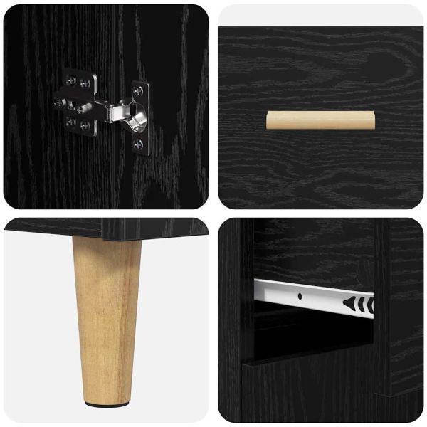 Служебен шкаф Черен дъб 34 x 69.5 x 89 см Инженерно дърво