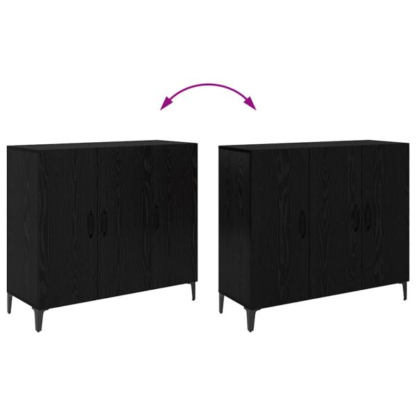 Служебен шкаф Черен дъб 34 x 90 x 80 см Инженерно дърво