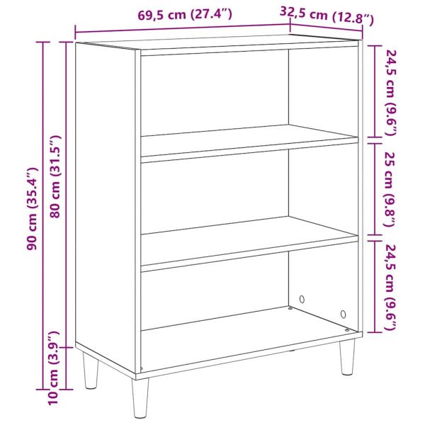Служебен шкаф Черния дъб 69,5 x 32,5 x 90 см Инженерно дърво