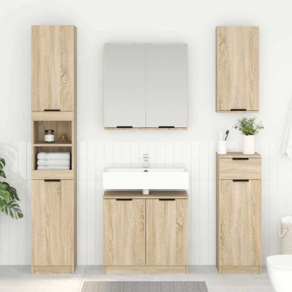 Шкаф за баня Сонома дъб 64,5 x 33,5 x 59 см Инженерно дърво