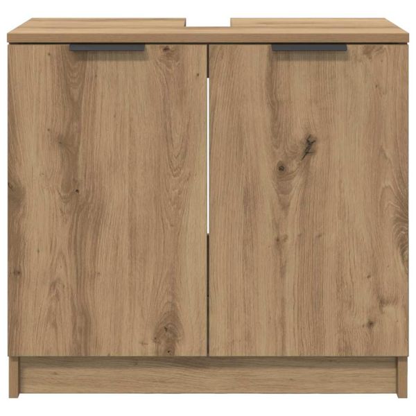 Шкаф за баня с врата Дъб 64,5 x 33,5 x 59 см Инженерно дърво