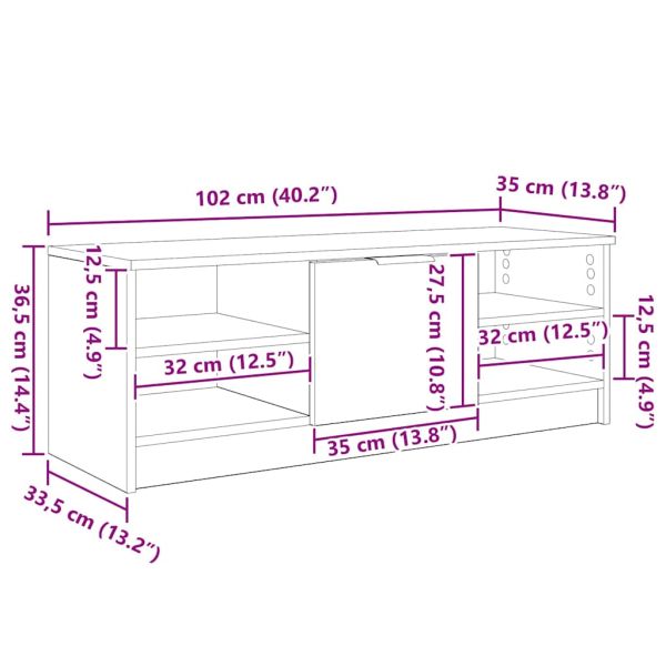 ТВ шкаф Старо дърво 102 x 35 x 36,5 см Инженерно дърво