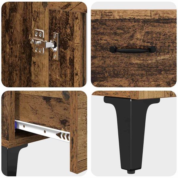 Висок шкаф с чекмедже Старо дърво 70 x 31 x 115 см