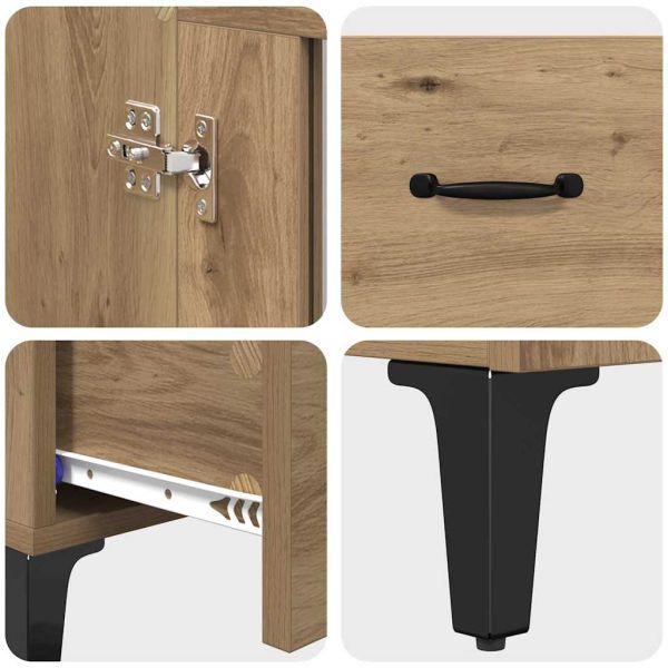 Висок шкаф Дъб 70 x 31 x 115 см Инженерна дървесина и желязо