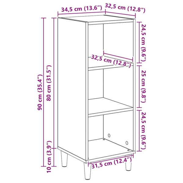 Служебен шкаф Дъб 34,5 x 32,5 x 90 см Инженерно дърво