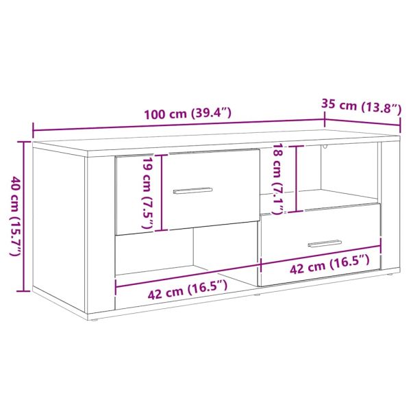 ТВ шкаф с чекмедже Черния дъб 100 x 35 x 40 см Инженерно дърво