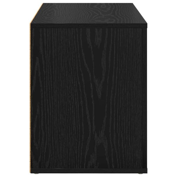 Шкаф за обувки с рафт Черен дъб 75 x 35 x 45 см Инженерно дърво