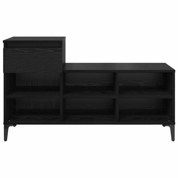 Шкаф за обувки Черен дъб 102 x 36 x 60 см Инженерно дърво