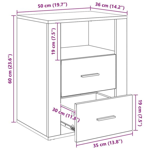 Нощен шкаф Старо дърво 35 x 50 x 60 см Инженерно дърво
