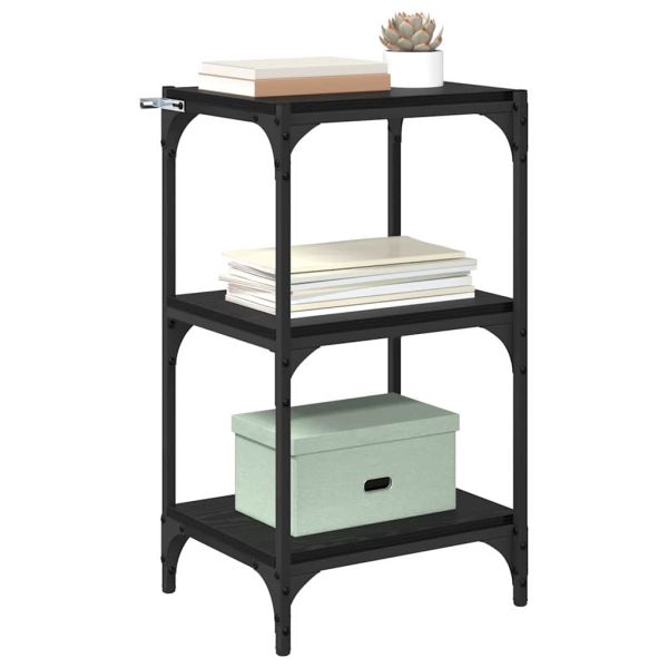 Шкаф за книги Черен дъб 40 x 33 x 70,5 см