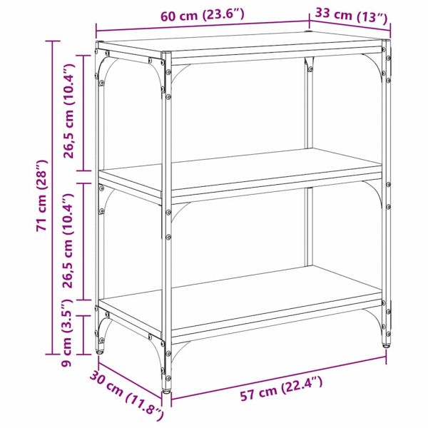 Шкаф за книги дъб артизан 60 x 33 x 70,5 см