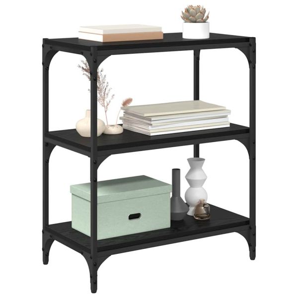 Шкаф за книги Черен дъб 60 x 33 x 70,5 см